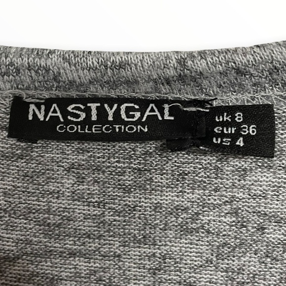 Nasty Gal Grey Heathered Longline Maxi Cardigan - Size 4 - Picture 4 of 6